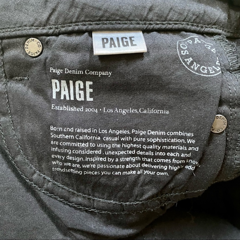 PAIGE Skyline Ankle Peg Jeans in Black Galaxy with Silver Studs Size 27 - Picture 8 of 9